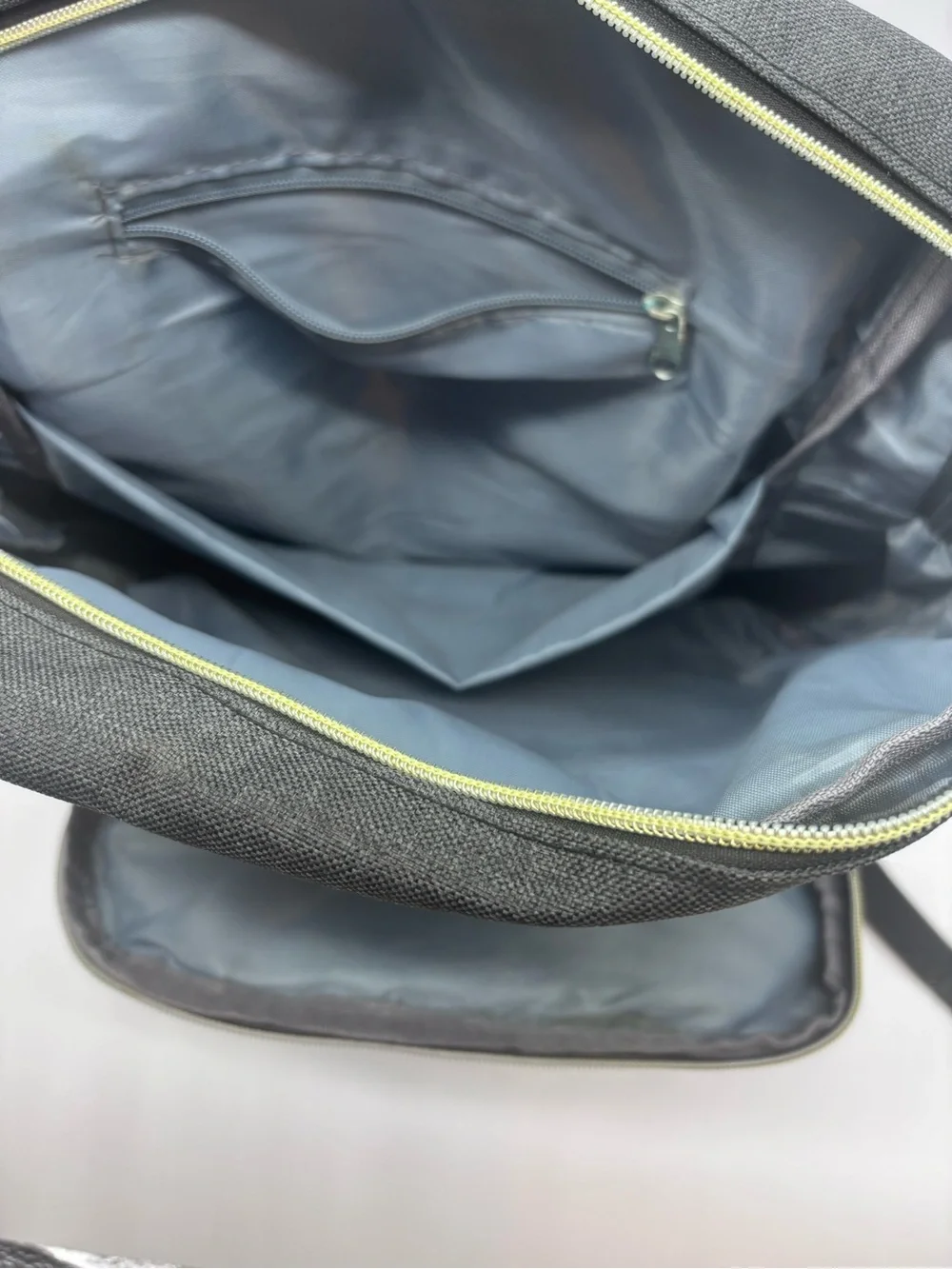 Charcoal Canvas Men's Backpack with Brown Trim